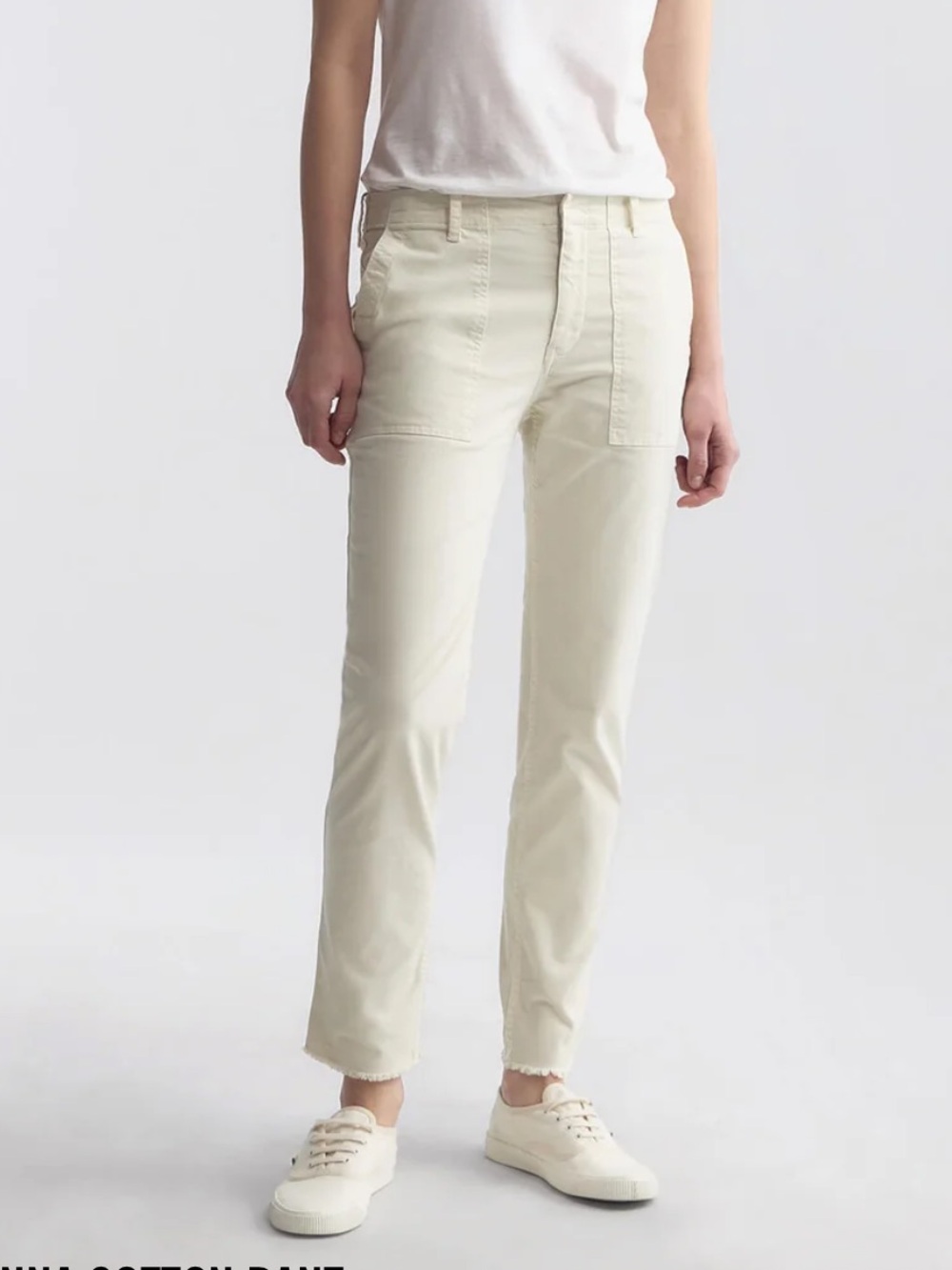 Nili Lotan Jenna Cotton Pant in Stone Sz 2
